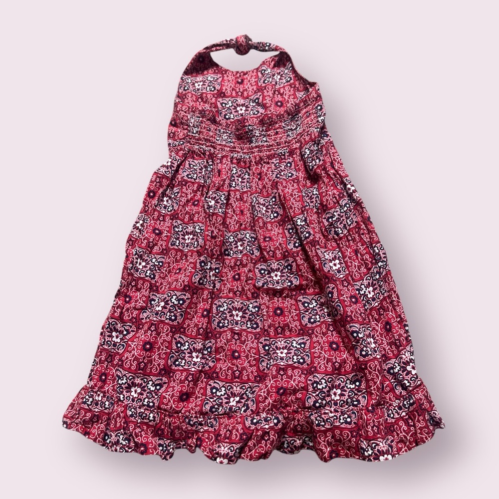 Set Of Two Toddler Girl Old Navy Fourth Of July Patriotic Plaid Paisley Dresses - Picture 7 of 12